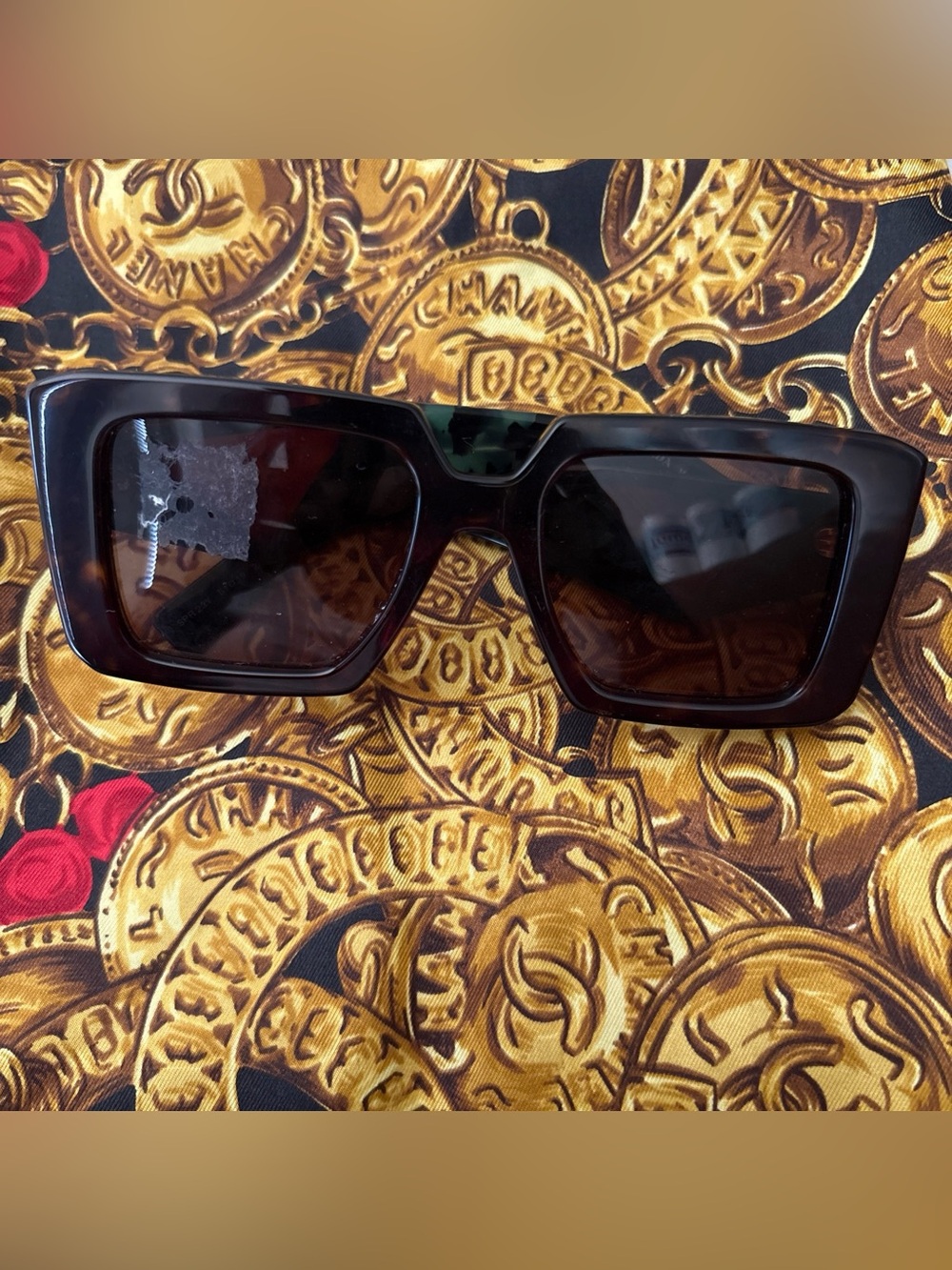 Prada Rectangular Brown Tortoiseshell Sunglasses